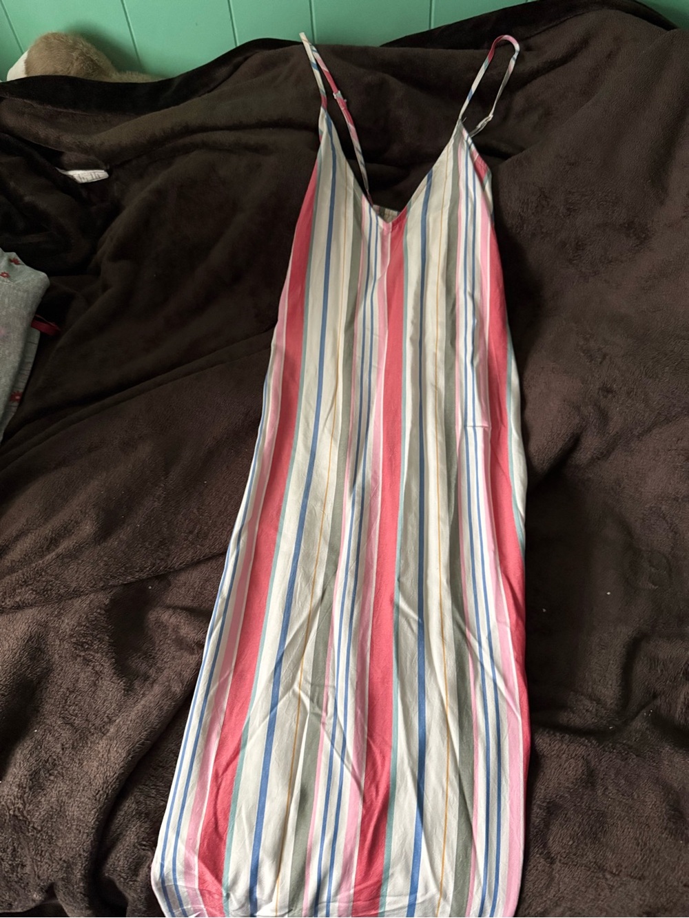 Old Navy Striped Maxi Dress in White, Pink, Blue